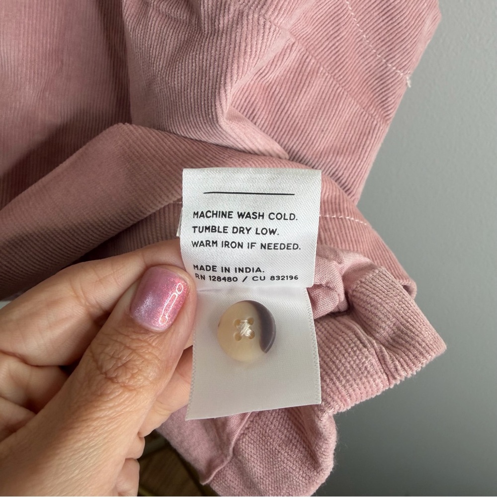 Pact Organic Cotton Pink Boxy Button Back Tank - Picture 4 of 5